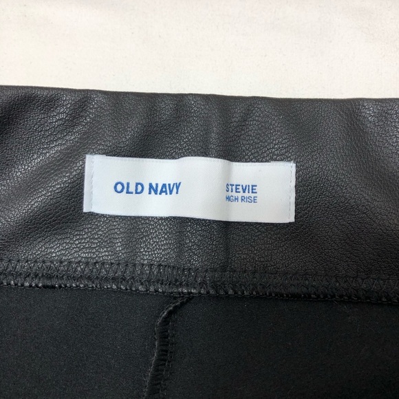 Old Navy High-Waisted Stevie Faux-Leather Skinny Black Versatile Pants M - Picture 9 of 16